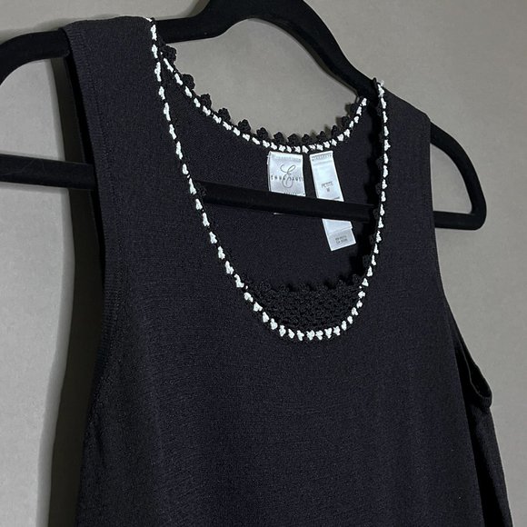 Emma James Sleeveless Top White Detail Around Neck Size Petite M . - Picture 3 of 8